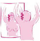 breast exam in mirror